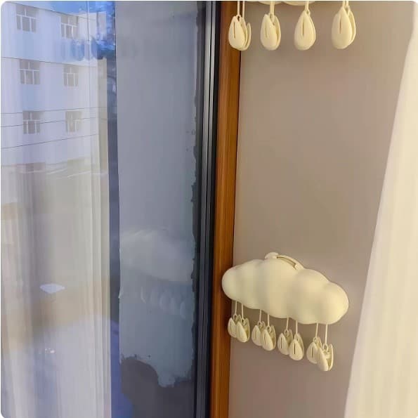 Rack de secagem de nuvem retrátil multifuncional dobrável rack de secagem ventosa roupas meias roupa interior gancho par