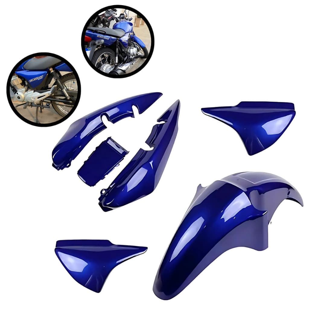 Kit Carenagem Completa Titan 150 Azul 2004 até 2008 Brilho Envernizado