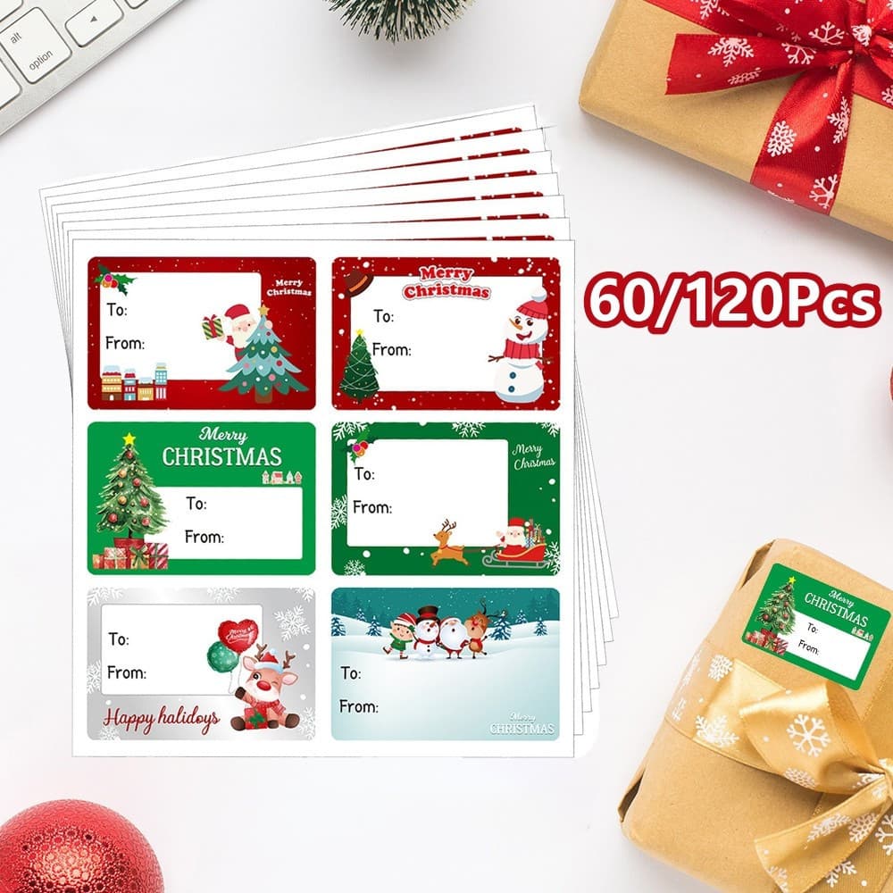 10/20 Folhas Pacote De Biscoitos Etiqueta De Doces De Biscoito Etiquetas De Feliz Natal Adorno De Cozimento Autoadesivo