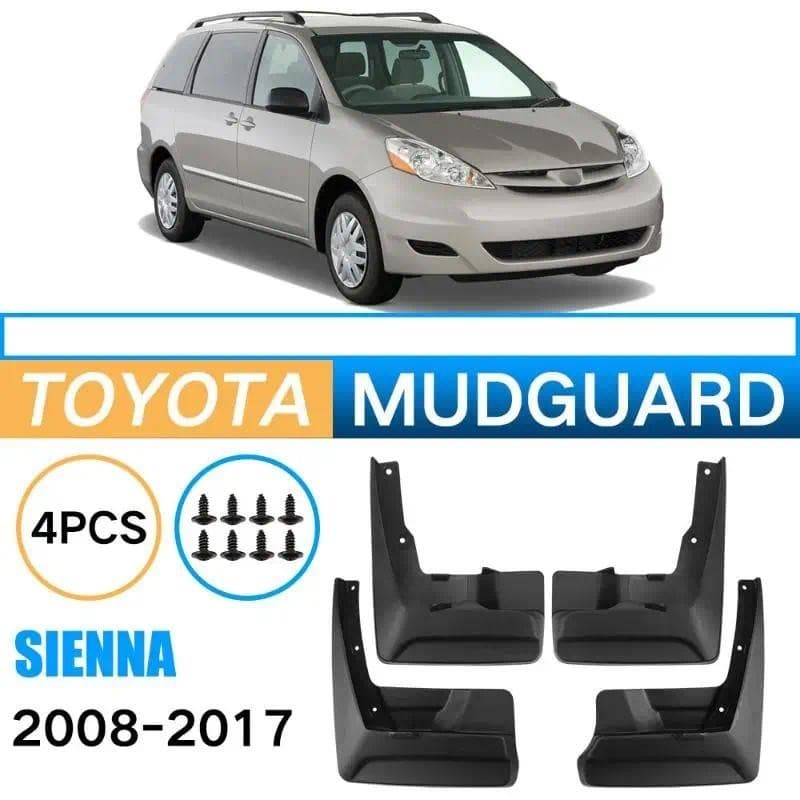 4 Peças Para Toyota Sienna 2008-2017 Fender Paralama Mud Flaps Guarda Respingo Aba Acessórios Do Carro