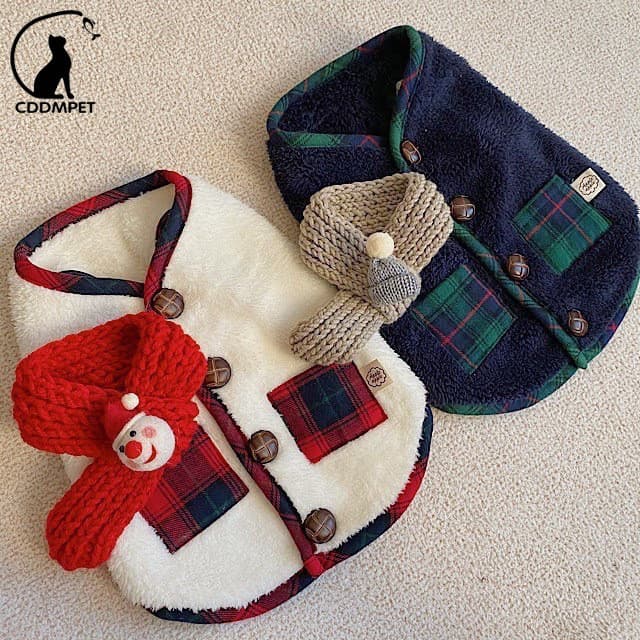 Roupas De Natal Para Cães De Estimação Com Lenço E Colete Cachorrinhos