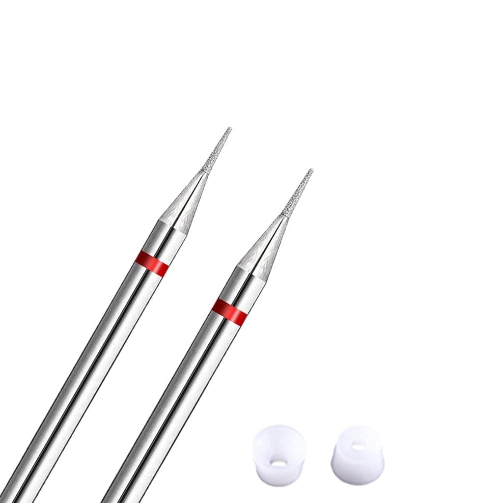 Acycoin2A 2 peças de brocas de carboneto para unhas em formato de agulha para limpeza de cutículas (B)