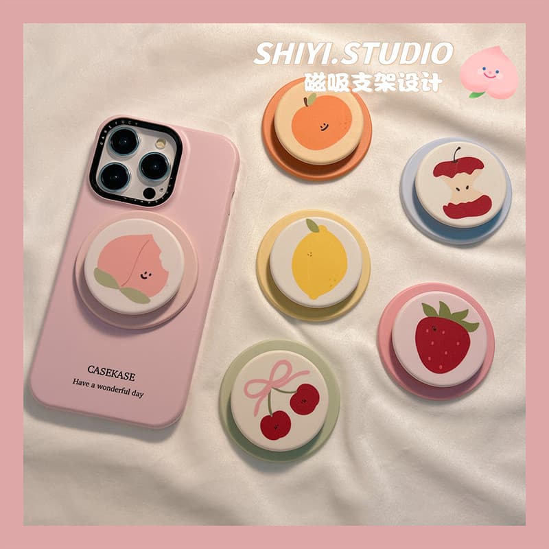 magsafe popsocket griptok magsafe Coreia coreana ins verão expressão de frutas adequado MagSafe caso de telefone magnéti