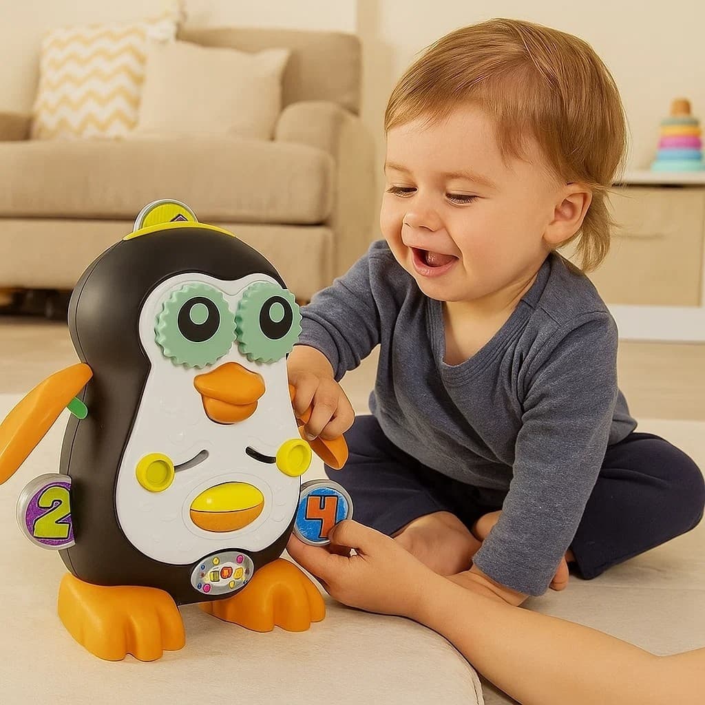 Pinguim Interativo Infantil Brinquedo Presente Criança Boneco Animal Divertido Som