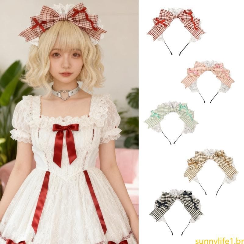 Sol Laço Bowknot Empregada Hairband Cosplay Cocar Para Entusiastas Da Uso Diário
