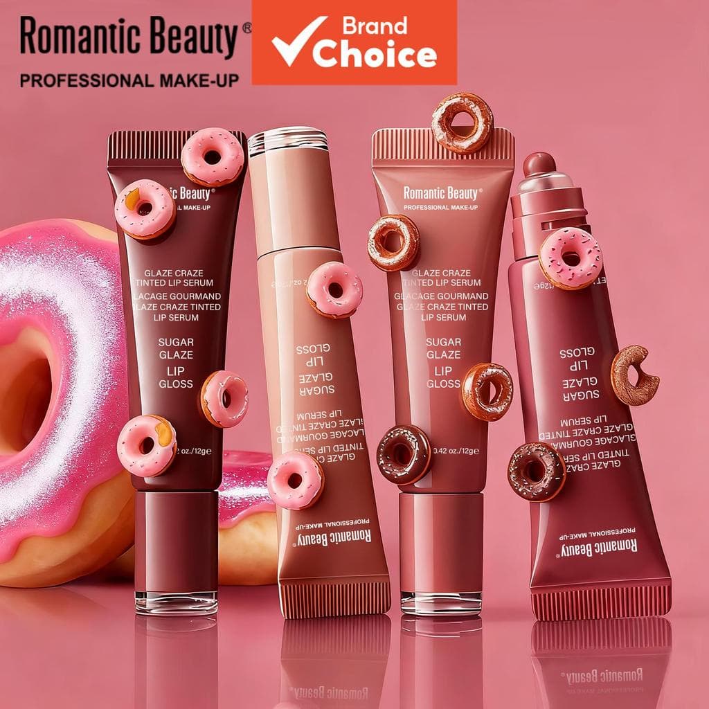 Brilho Labial Romântico, Gloss Hidratante e Volumizador de Alto Brilho, Sérum Labial com Cor, Maquiagem Labial por 12