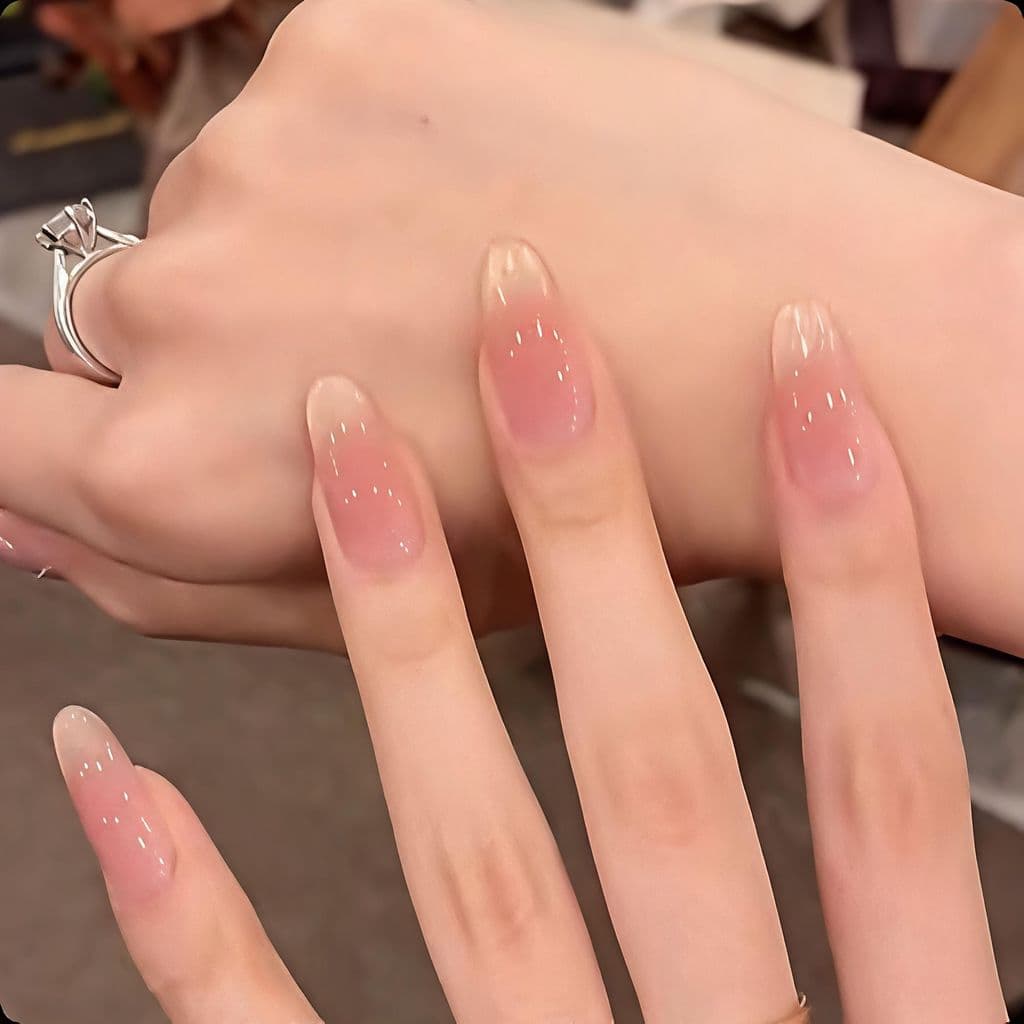 Keluli Feel Milk Damasco Manicure!Suave luz champanhe hidratante gradiente destacável Wearable prego sentimento High-End