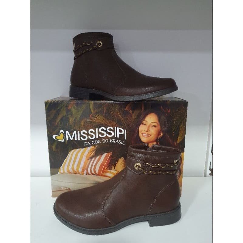 Mississipi bota cano curto feminina cacau 0801