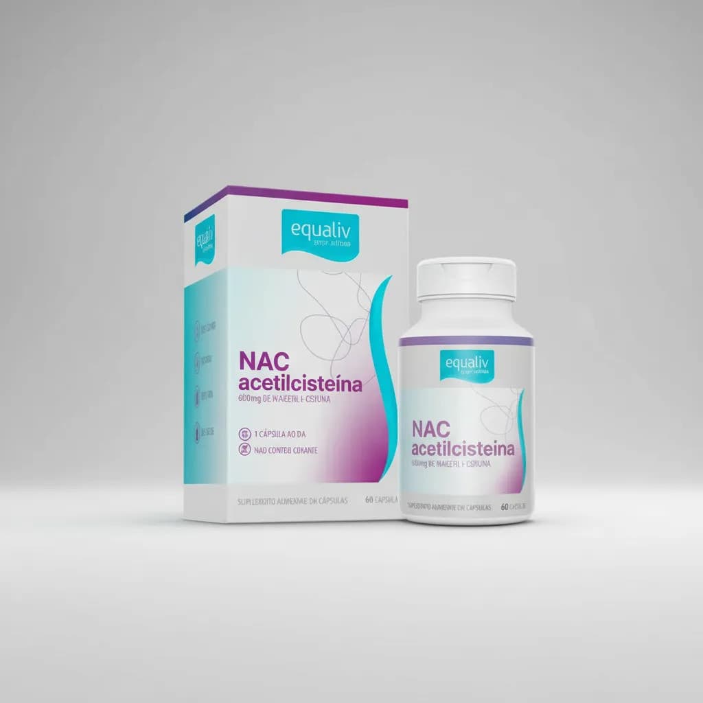 Nac Acetilcisteína 600mg 60 Cápsulas - Equaliv Sem Sabor