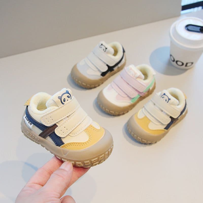 Bebê da criança sapatos de inverno sola macia velo engrossado quente 1-3 anos de idade crianças meninos meninas sapatos