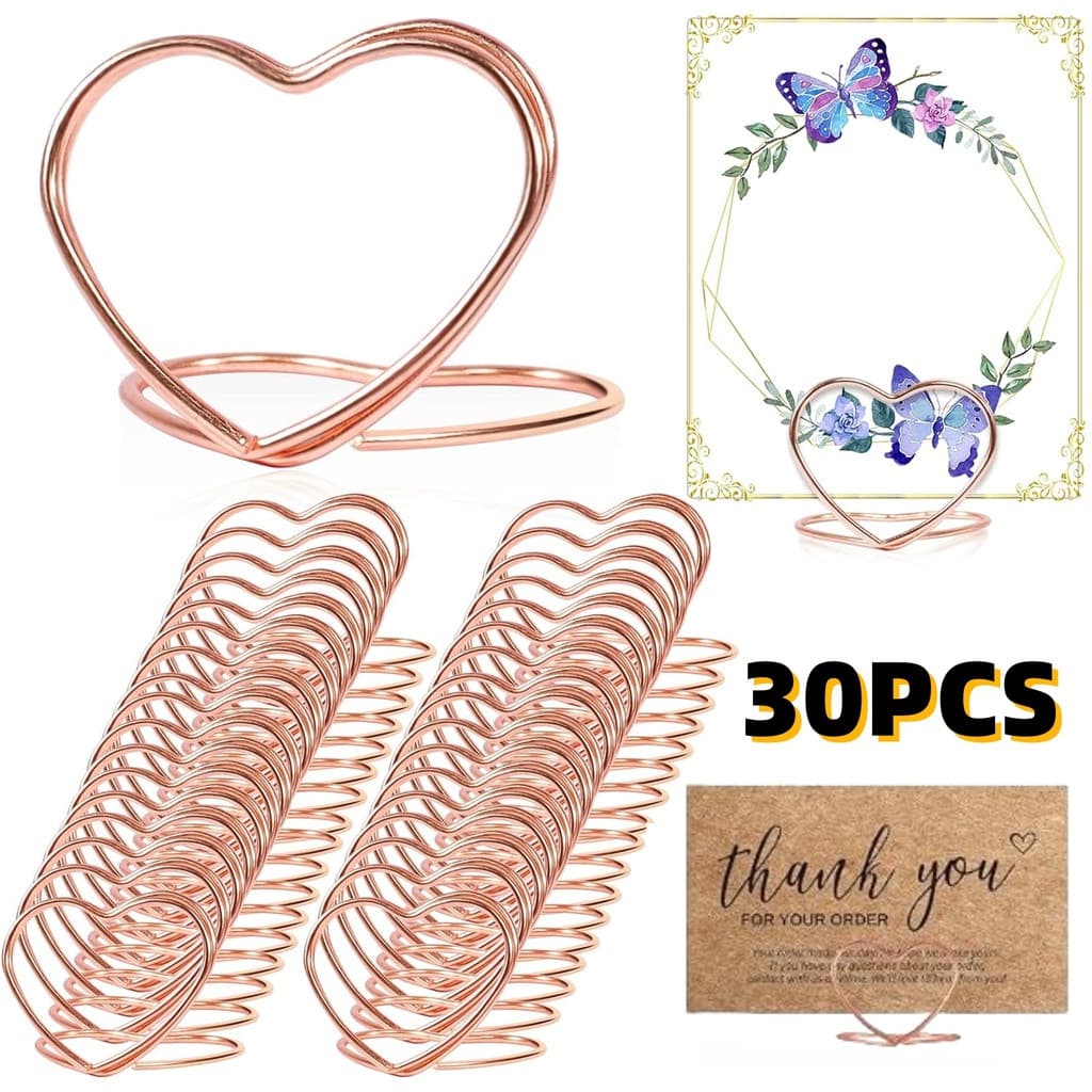 30 suportes para números de mesa de casamento, etiquetas de nome para assentos, suportes para cartões de assento, cartõe