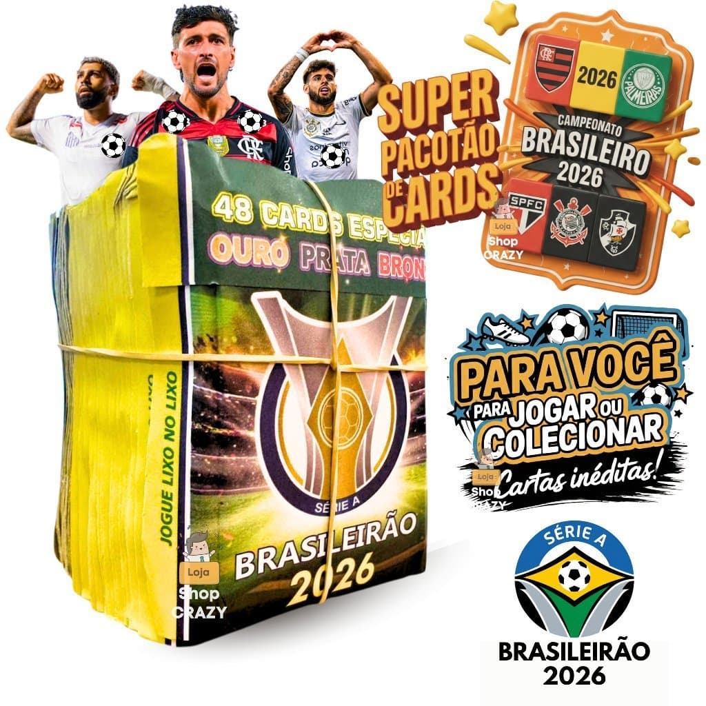 100 Super Cards BRASILEIRÃO 2026 NOVOS CARDS | Colecionar ou Bafo | Cards Incríveis Para Presente TOP