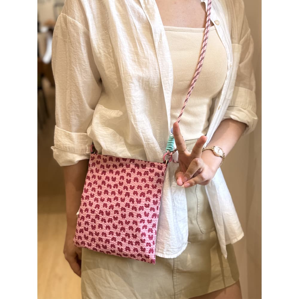 Bolha algodão rosa telefone móvel pequeno saco de pano feminino Diagonal saco do telefone móvel bonito de alto valor Com