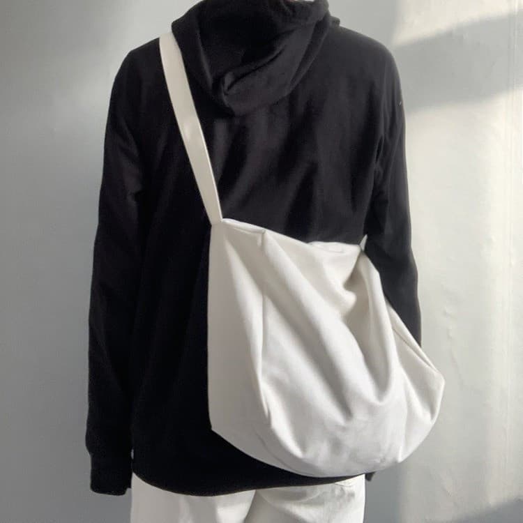 Nova bolsa transversal moderna de estilo japonês para homens, bolsa de lona de grande capacidade para mulheres, bolsa de