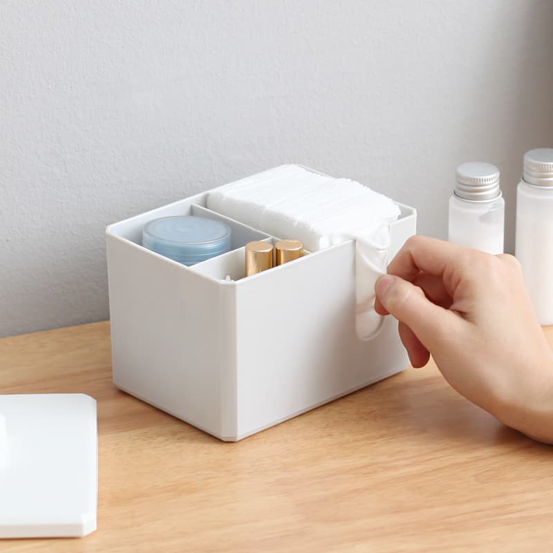 Caixa de armazenamento de algodão caixa de cotonete cosméticos com tampa multifuncional coreano cuidados com a pele supr
