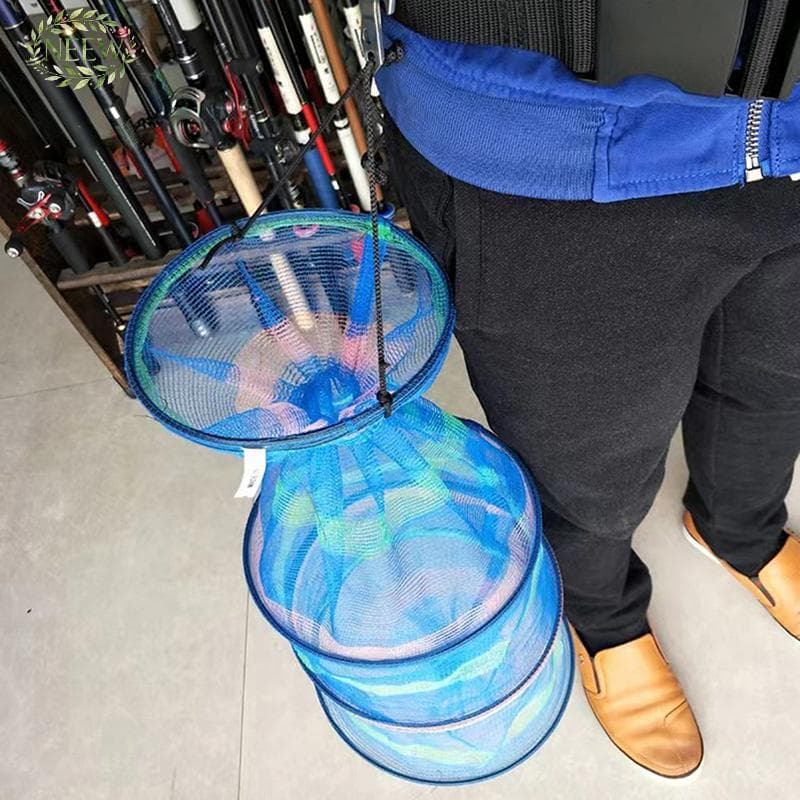NEEW Rede De Pesca Portátil , 3 Camadas , Redonda , Dobrável , Malha , Armadilha , Cesta De Peixe Gaiola , Cestas De Pei