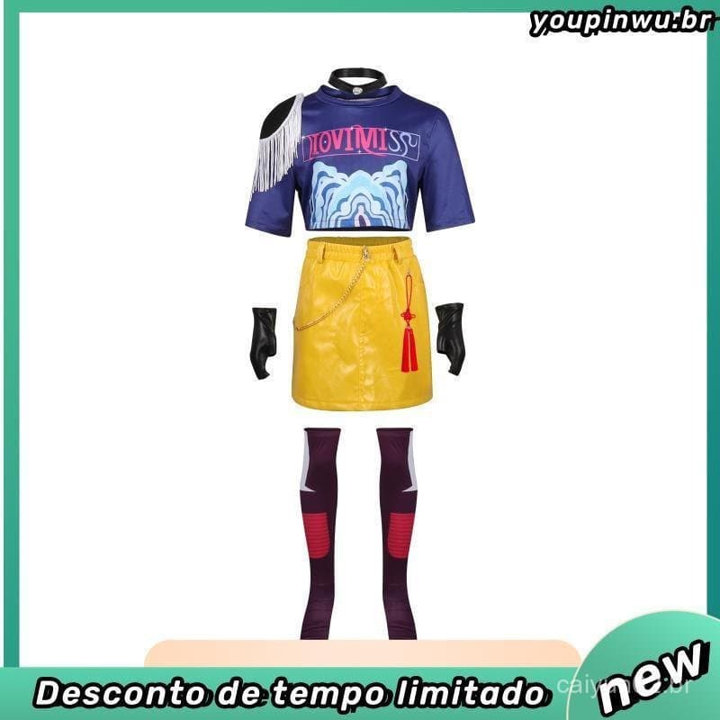 Fantasia de Cosplay de Caçadores de Demônios KPop Anime, Fantasia de Superestrela Zoe, Peruca, Anel, Conjunto Completo,