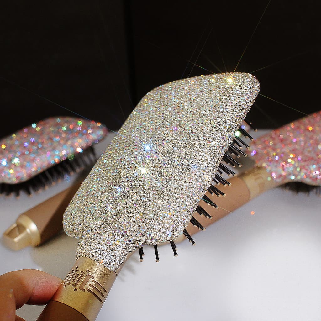 Diamante moda almofada de ar pente Airbag massagem doméstico Anti-perda de cabelo pente estático senhoras especial pente