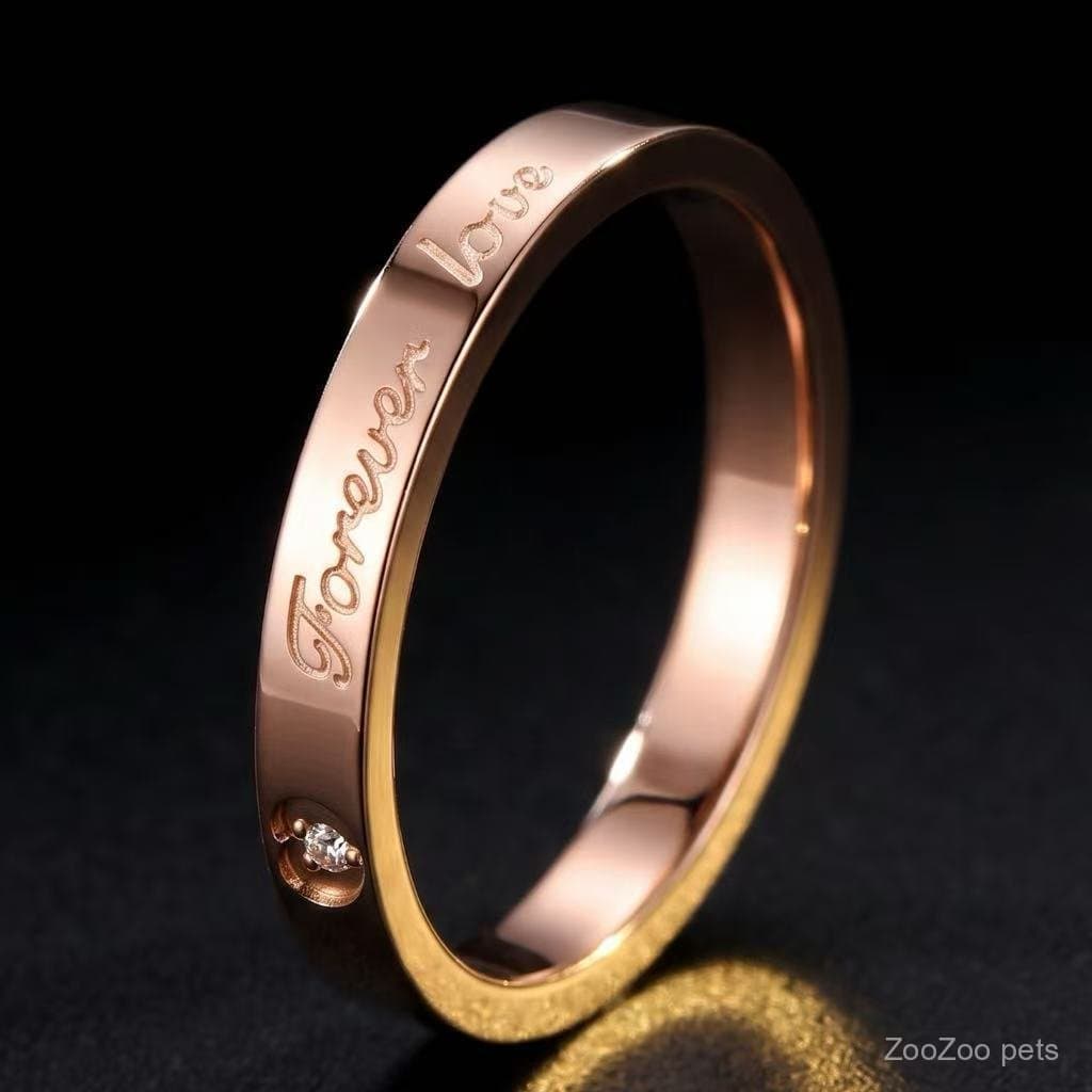 Anel de aço titânio, nicho, de alta qualidade, luxo discreto, não desbota, estilo ins, único, retrô, estiloso, Amor Eter