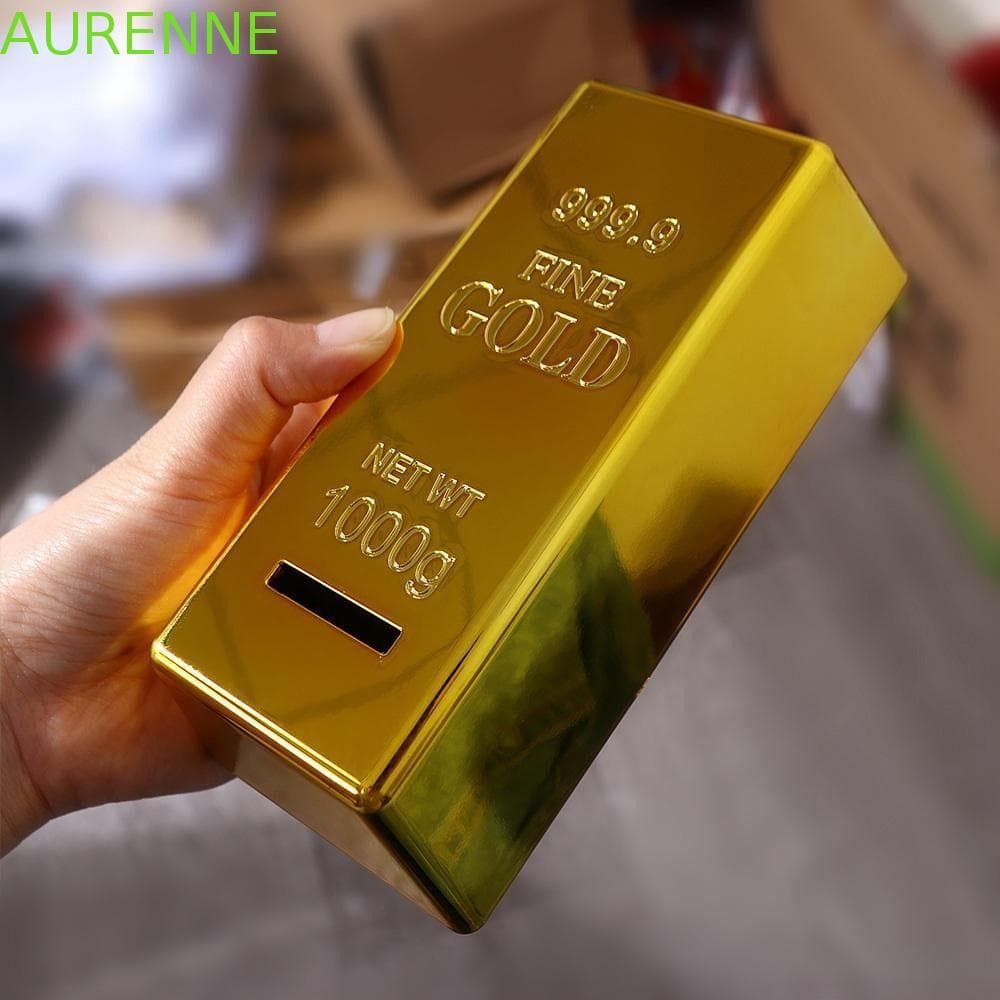 Tijolo Dourado Aurne , Barra De Ouro Falsa De Parada De Porta Brilhante Barras De Decoração De Mesa De Plástico Com Peso