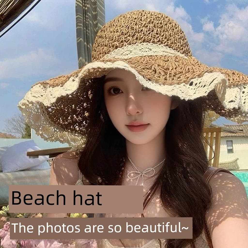 chapeu country feminino chapeu de praia masculino chapeu praia Chapéu de palha estilo Hepburn francês feminino verão bei