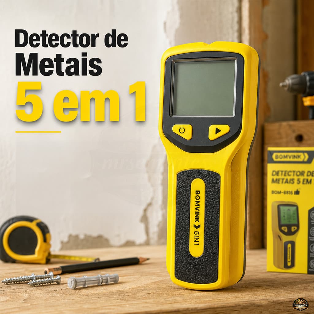Kit 5 Detectores De Metais 5 Em 1 Scanner De Parede Modos Madeira Metal Fios AC Pinos Parafusos Obra