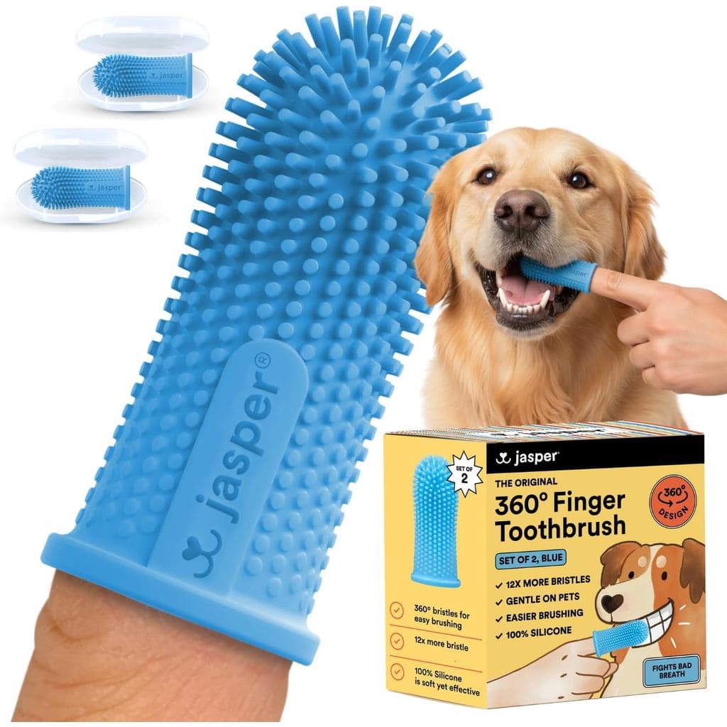 Escova de Dentes para Cães Jasper, Kit de Escovação 360° para Cães, Escova de Dentes de Dedo, Escova de Dentes para Gato