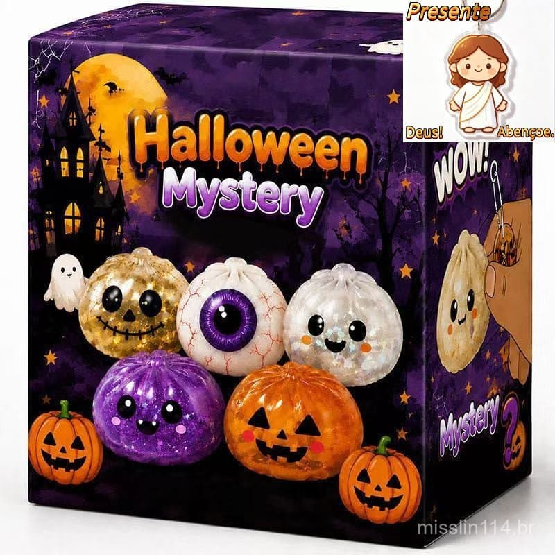Presentes de Halloween: Brinquedo Anti-Stress Squishy de Simulação de Pão com Retorno Lento