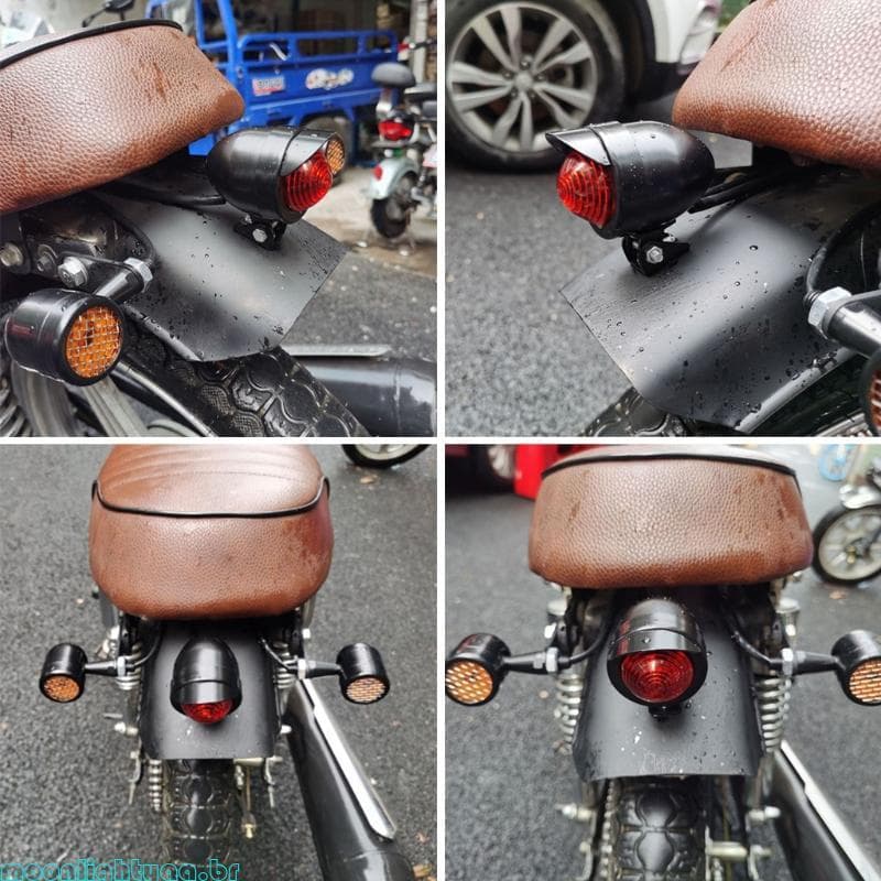 moonlightyaa1 1 Luz Parada Freio Motocicleta Preta E Prateada 2 Cores Para Escolher