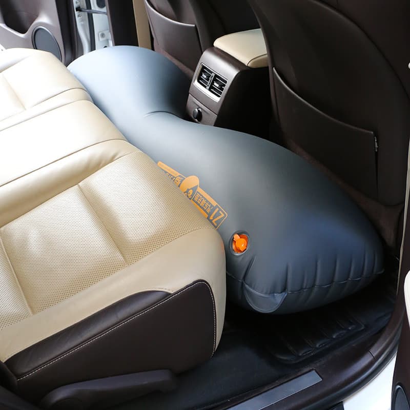 Cama inflável para carro, assento traseiro, almofada de enchimento inflável, viagem, longa, redonda, almofada para pés