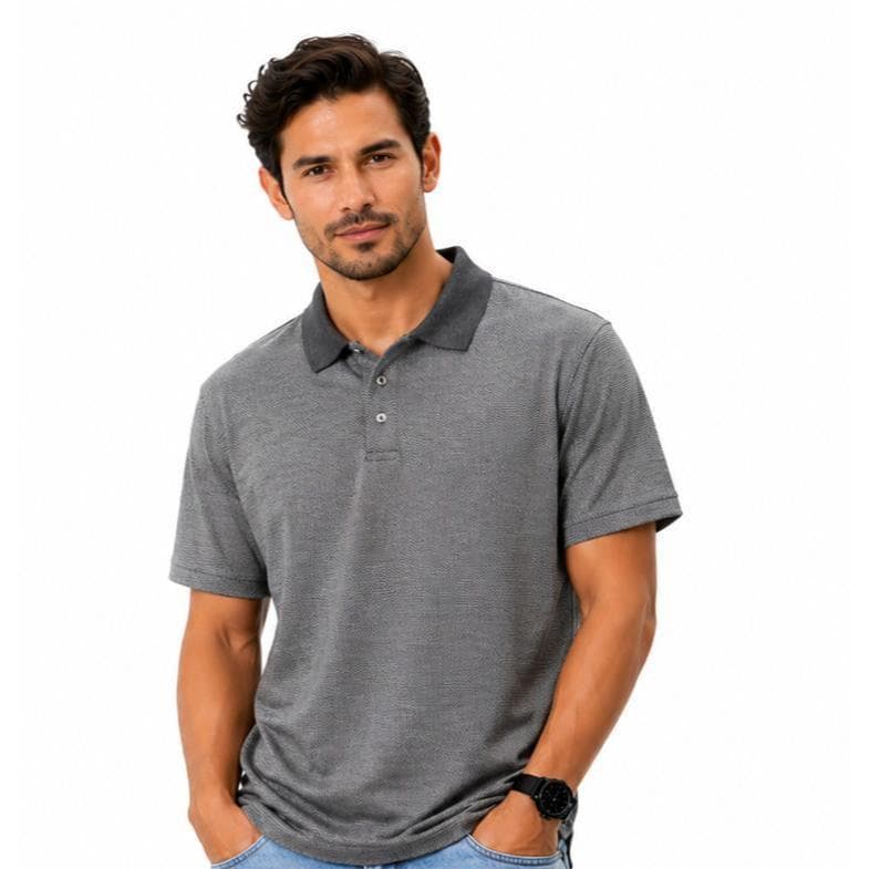 Kit 3 Camisa Polo Masculina Algodão Lisa e Listrada Confortável Casual Dia a Dia