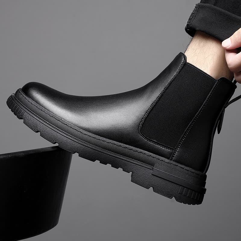 Chelsea botas masculinas 2025 novo estilo outono inverno sapatos masculinos de alta qualidade botas de couro respirável