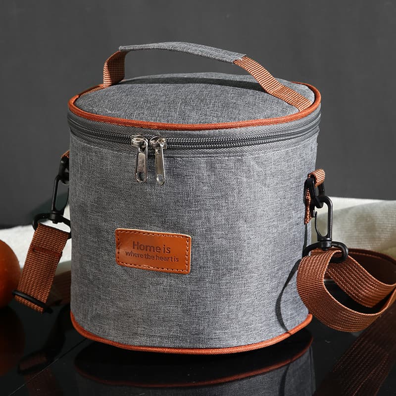 Saco de isolamento portátil redondo de um ombro para carro ao ar livre saco de gelo para manter fresco 17.5*18CM