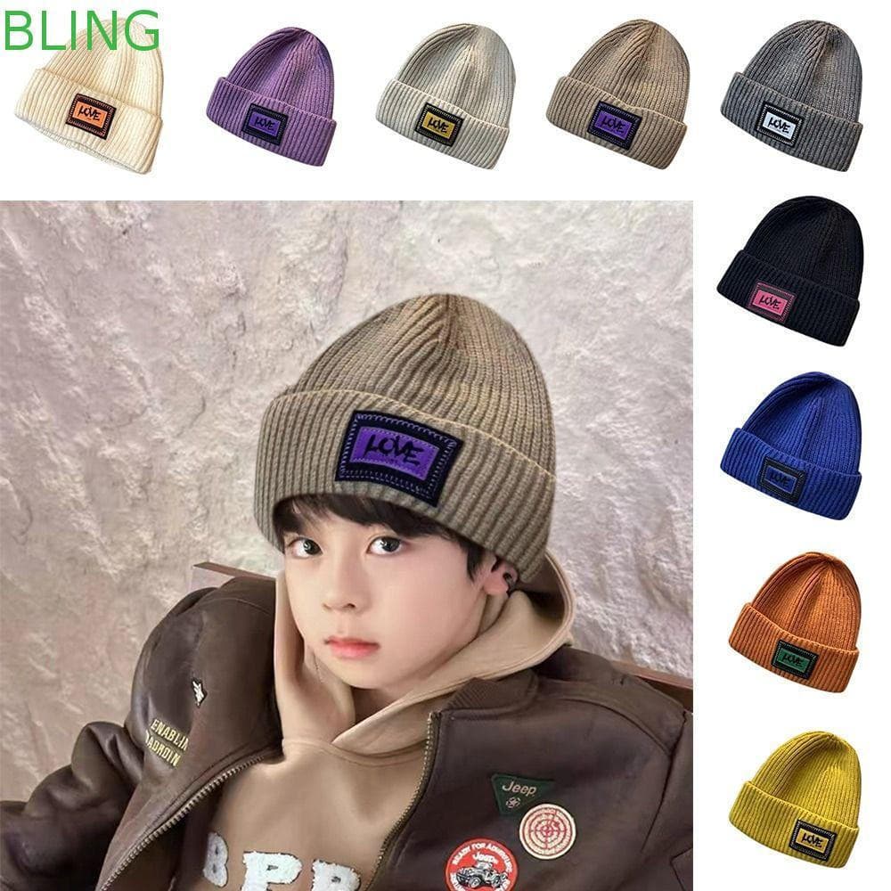 Gorro Infantil BLING de Tricô, Grosso e Quente para Inverno e Outono, Proteção para as Orelhas em Crochê com Padrão VSM9