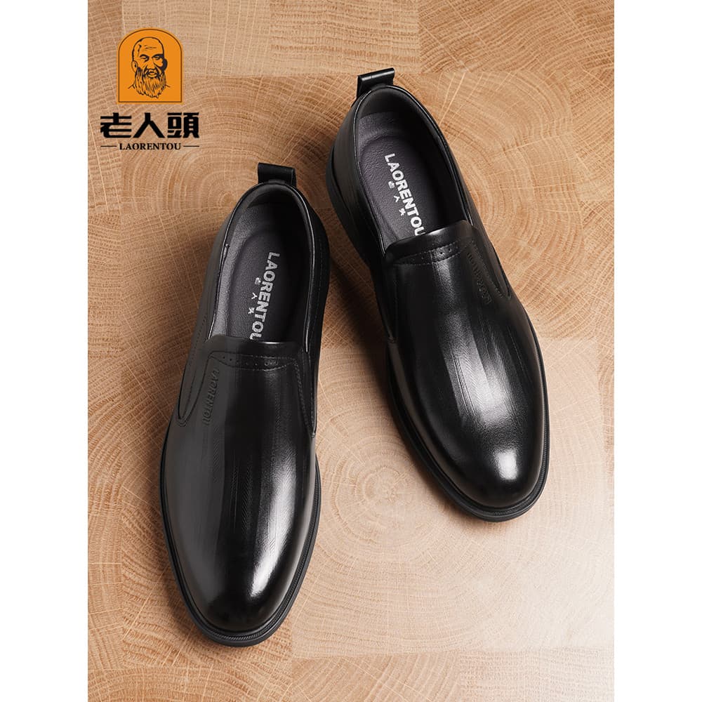 Cabeça de idosos sapatos masculinos verão novo estilo couro genuíno estilo britânico casamento noivo Formal sapatos de c