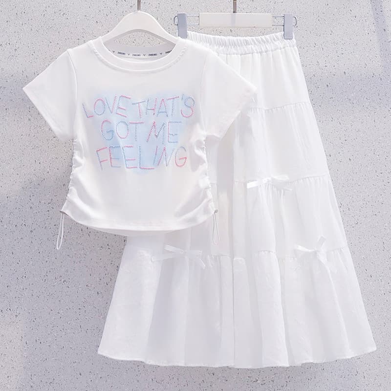 Meninas ternos de verão 2026 novo estilo roupas infantis roupas infantis roupas de verão de aparência gigante meninas sa