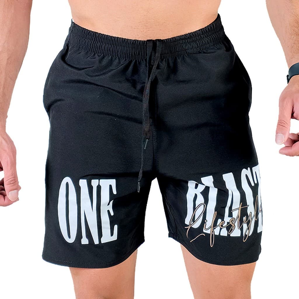 Short Tactel Masculino One Blast Lifestyle Leve com Elastano para Academia Treino Caminhada Praia e Uso Casual