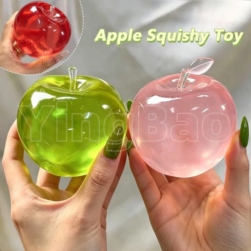 Squishy Fruit Apple Toy Fidget Stress Aliviar Mão Anti-Ansiedade Elástica Fruta Aliviar O Estresse Lento