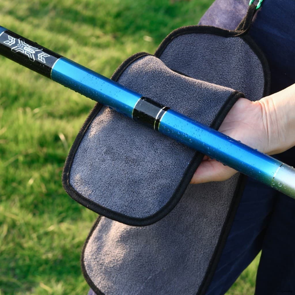 Toalha De Pesca Espessada De Secagem Rápida-Pano De Limpeza De Água Absorvente Com Design De Laço De Gancho De Metal