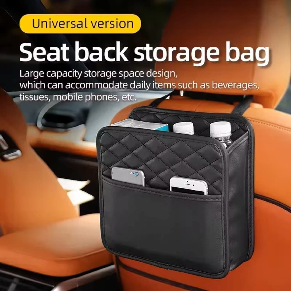 Saco De Armazenamento De Assento De Carro Multifuncional Couro Lixo Lata Portátil Para A Maioria Dos Modelos