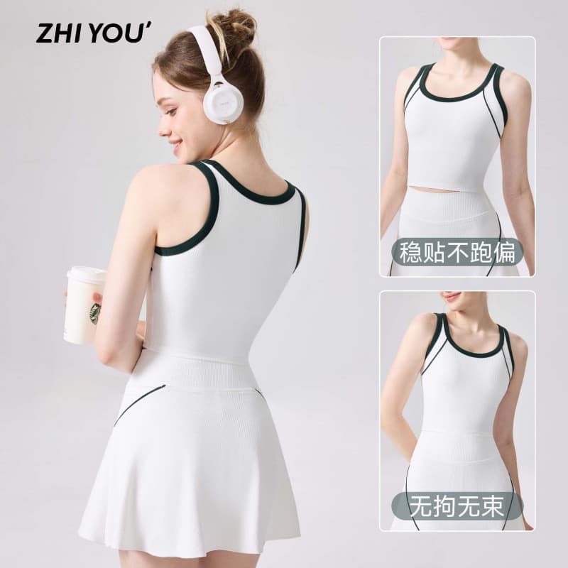 Yoga esportes colete feminino verão correndo Fitness roupas de secagem rápida profissional Badminton tênis de alta inten