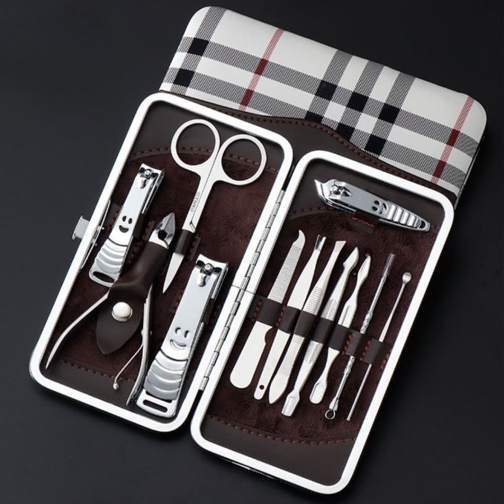 Kit de Manicure Compacto com Cortador de Unhas, Pinça e Tesoura