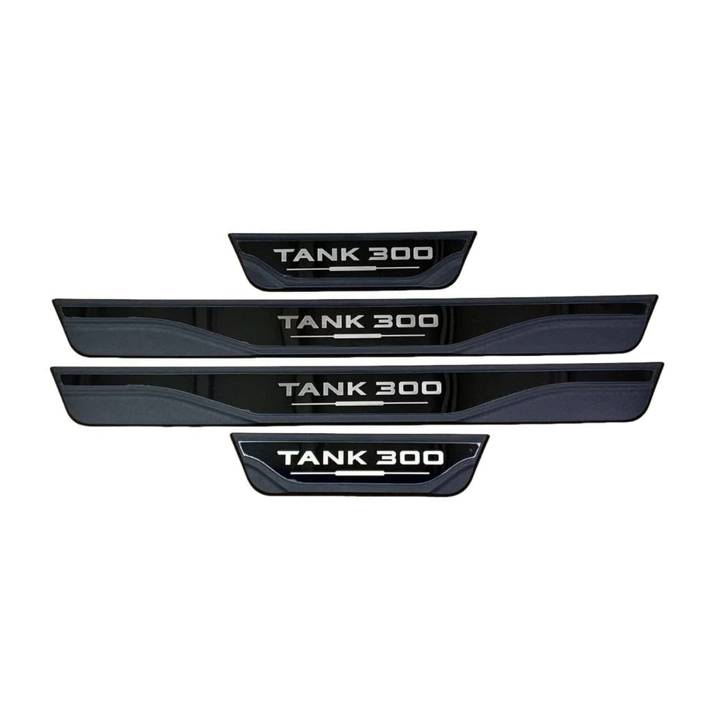 Aço Inoxidável Guarnição de Soleira Proteção de Porta de Carro para GWM Tank 300 PHEV, Conjunto de 4 peças