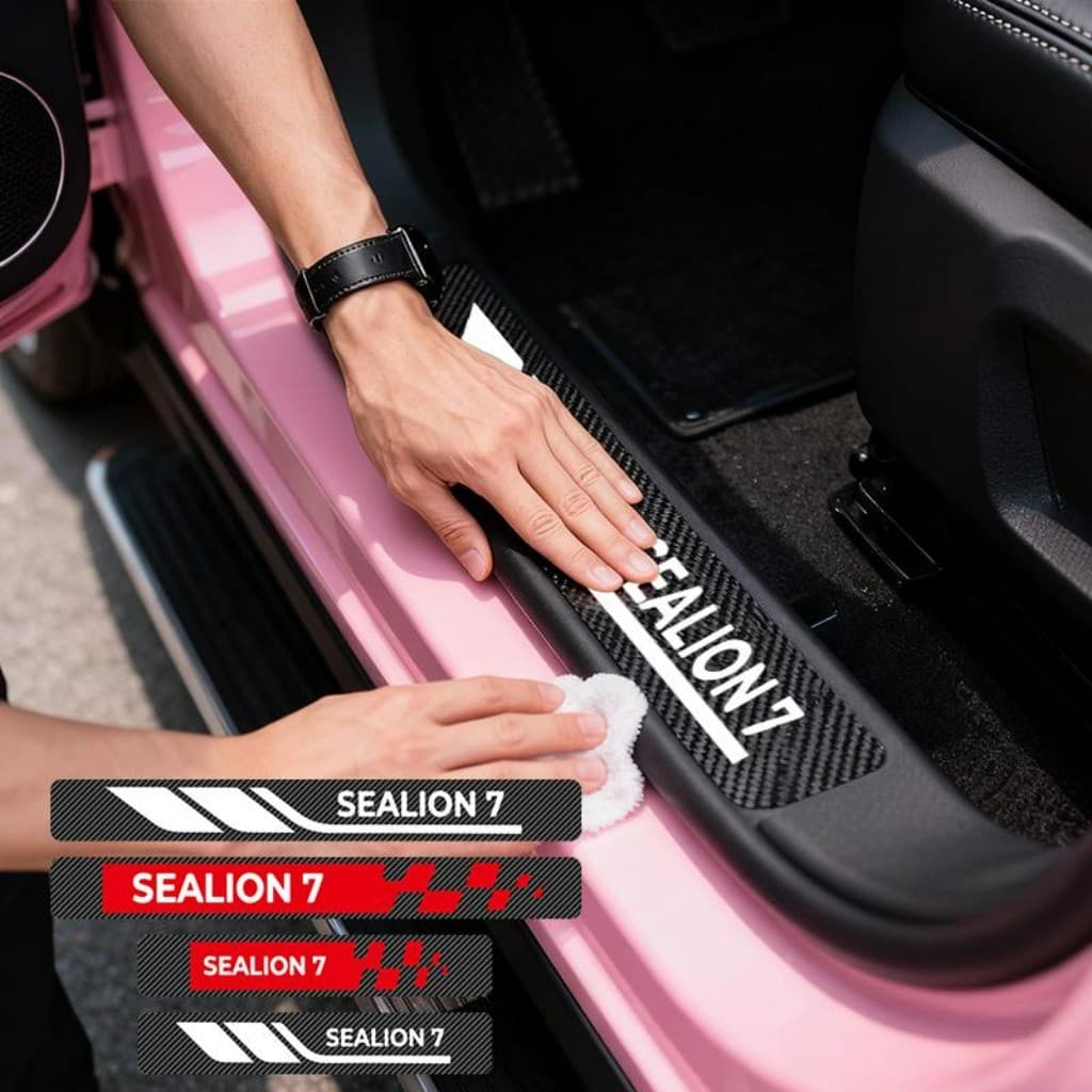 Kit 4 Peças Universal Fita Protetora De Porta Soleira Automotiva Acessórios Para Carro For BYD Sealion 7 EV Sport