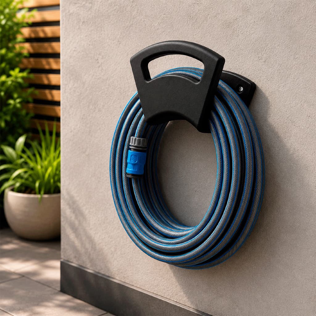Suporte Porta Mangueira Parede 10 a 30m - Plástico Reforçado Resistente Alta Durabilidade Jardim