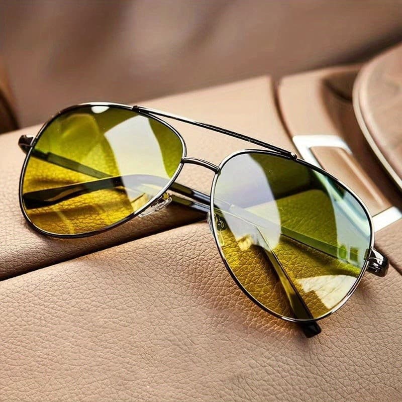 Óculos Vintage com Lentes Gradientes para Homens - Visão Diurna e Noturna Elegante, para Lazer Diário e Escalada - AC, A