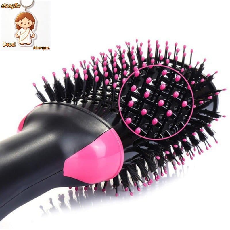 Escova Secadora Alisadora 3 Em 1 Elétrica Quente Cabelo 1200w