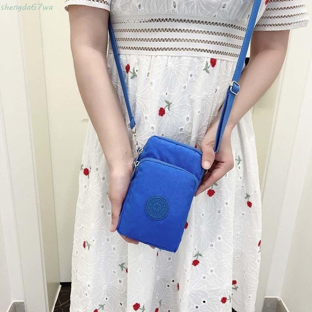 SHENGDA Bolsa de Moeda Curta de Nylon, Carteira Impermeável de Grande Capacidade com Três Camadas, Bolsa de Dinheiro Sim