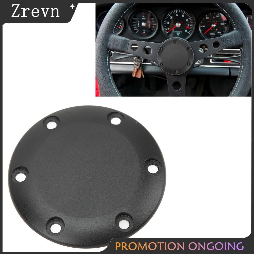 Zrevn-br Placa de cobertura de buzina volante 6 furos ajuste universal preto durável para a maioria dos carros