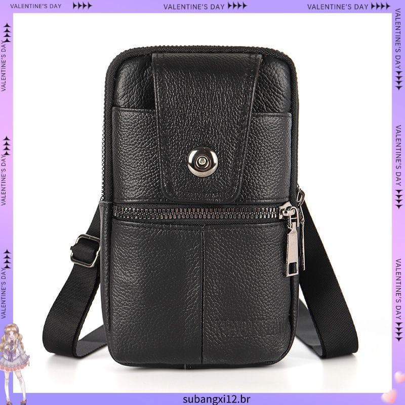 1069 Pessoas Louvor Novo Estilo Couro Genuíno Bolsa para Celular Homens Usam Cinto Bolsa de Cintura Ao Ar Livre Multifun